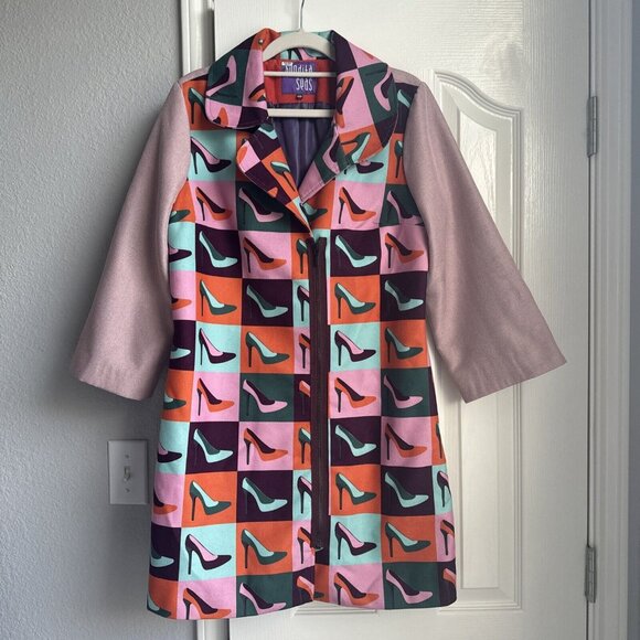 BenditaSeas Jackets & Blazers - Emily in Paris style Bendita Seas Shoe Novelty Print 60s Style Designer Jacket